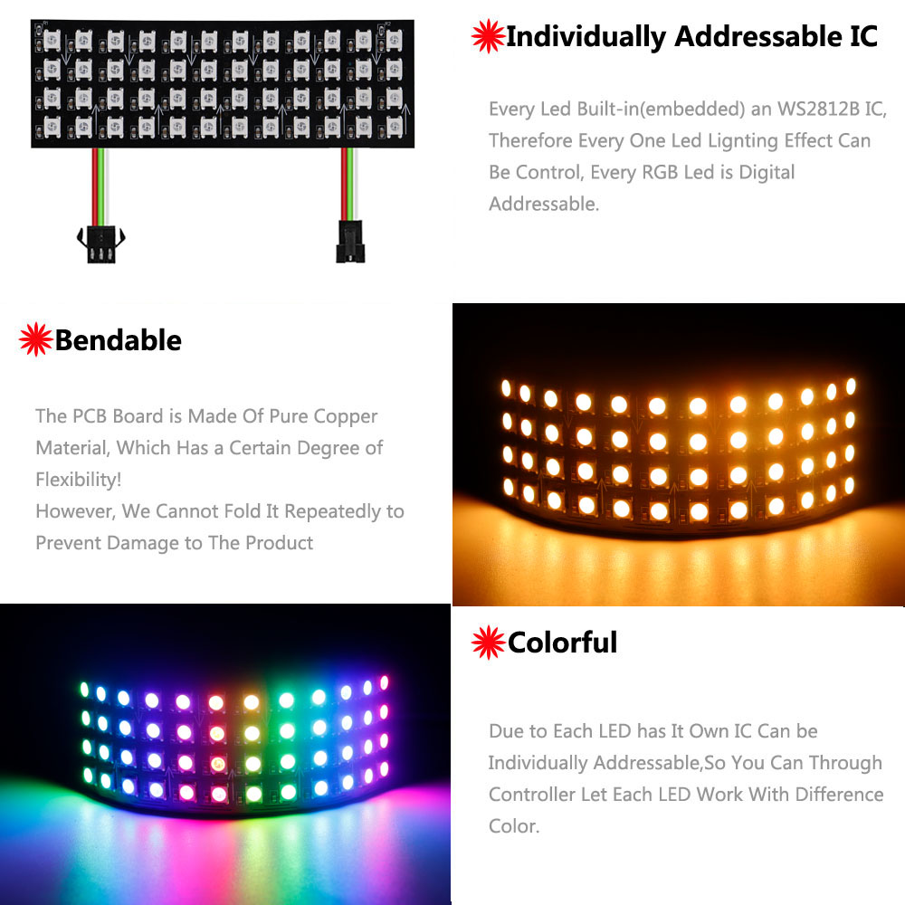 DC5V WS2812B RGB LED-paneelsch - Rgb Led Matrix 8X8 recensie en prijs
