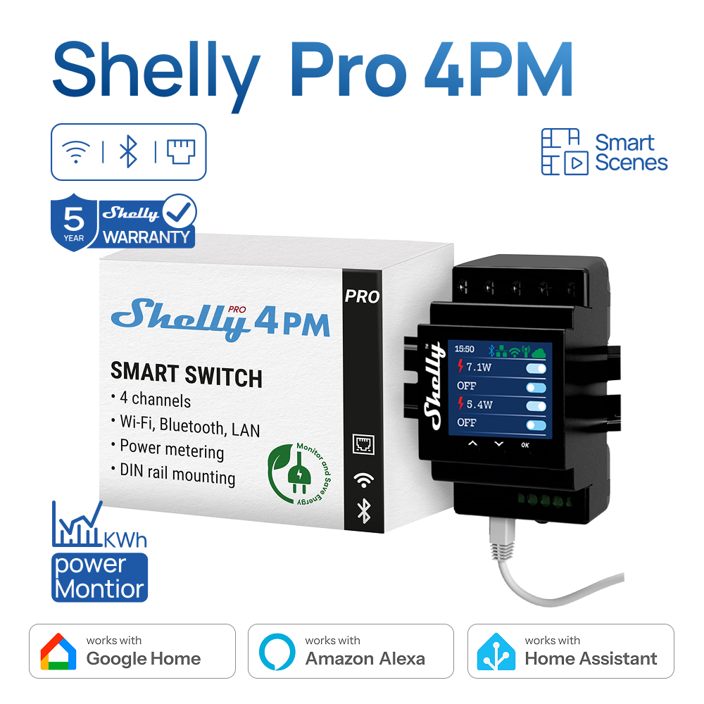 Shelly Pro 4PM Vier Kanalen Re - Home Automation Technology recensie en prijs
